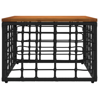 vidaXL Garden Table Black and Natural 55 x 55 x 37 cm