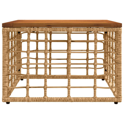 vidaXL Garden Table Natural 55 x 55 x 37 cm PE Rattan and Glass
