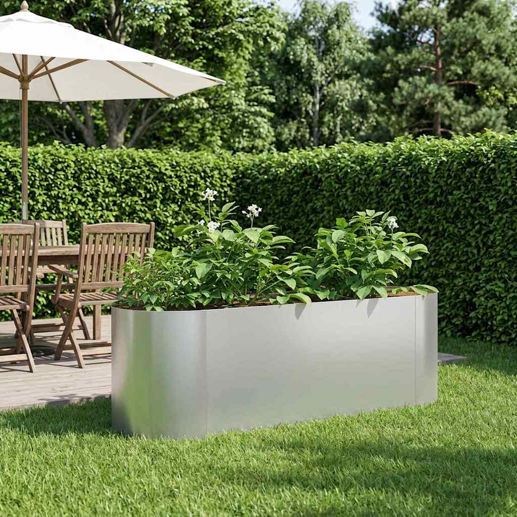 vidaXL Raised Garden Bed Galvanised Steel 120 x 40x 40 cm