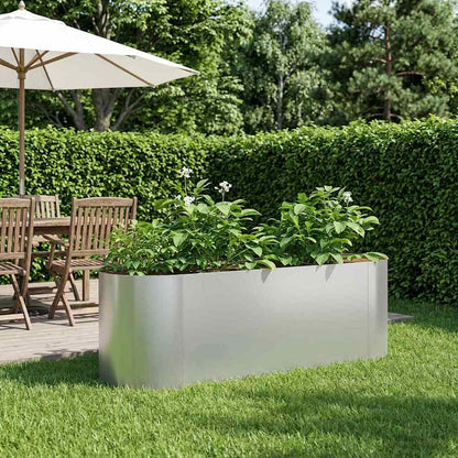 vidaXL Raised Garden Bed Galvanised Steel 120 x 40x 40 cm
