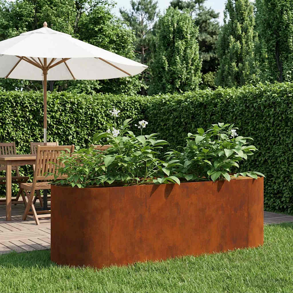 vidaXL Raised Garden Bed Weathering Steel 120 x 40x 40 cm