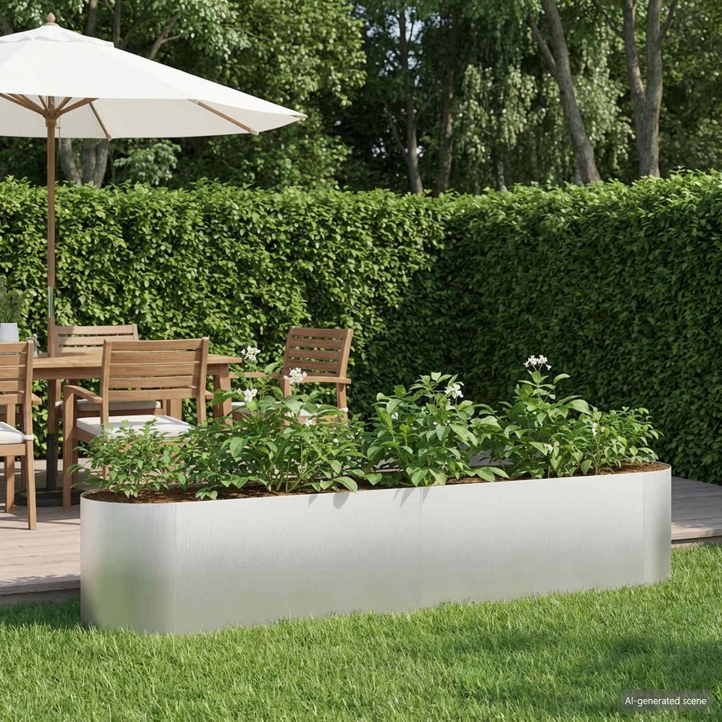 vidaXL Raised Garden Bed Stainless Steel 200 x 40x 40 cm