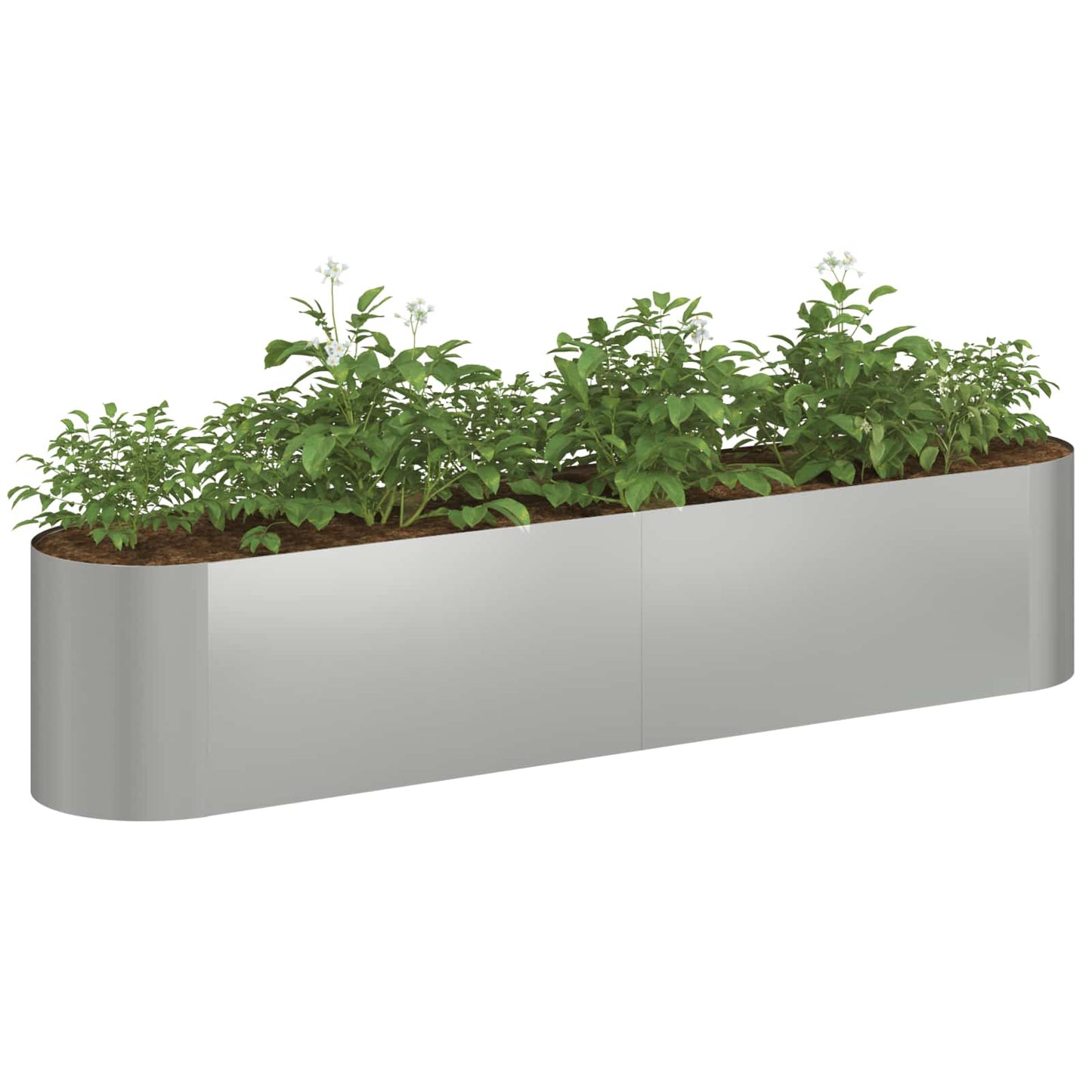 vidaXL Raised Garden Bed Galvanised Steel 200 x 40x 40 cm