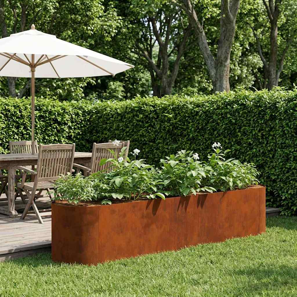 vidaXL Raised Garden Bed Weathering Steel 200 x 40x 40 cm