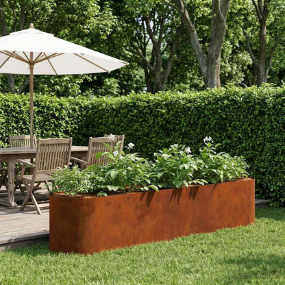 vidaXL Raised Garden Bed Weathering Steel 200 x 40x 40 cm
