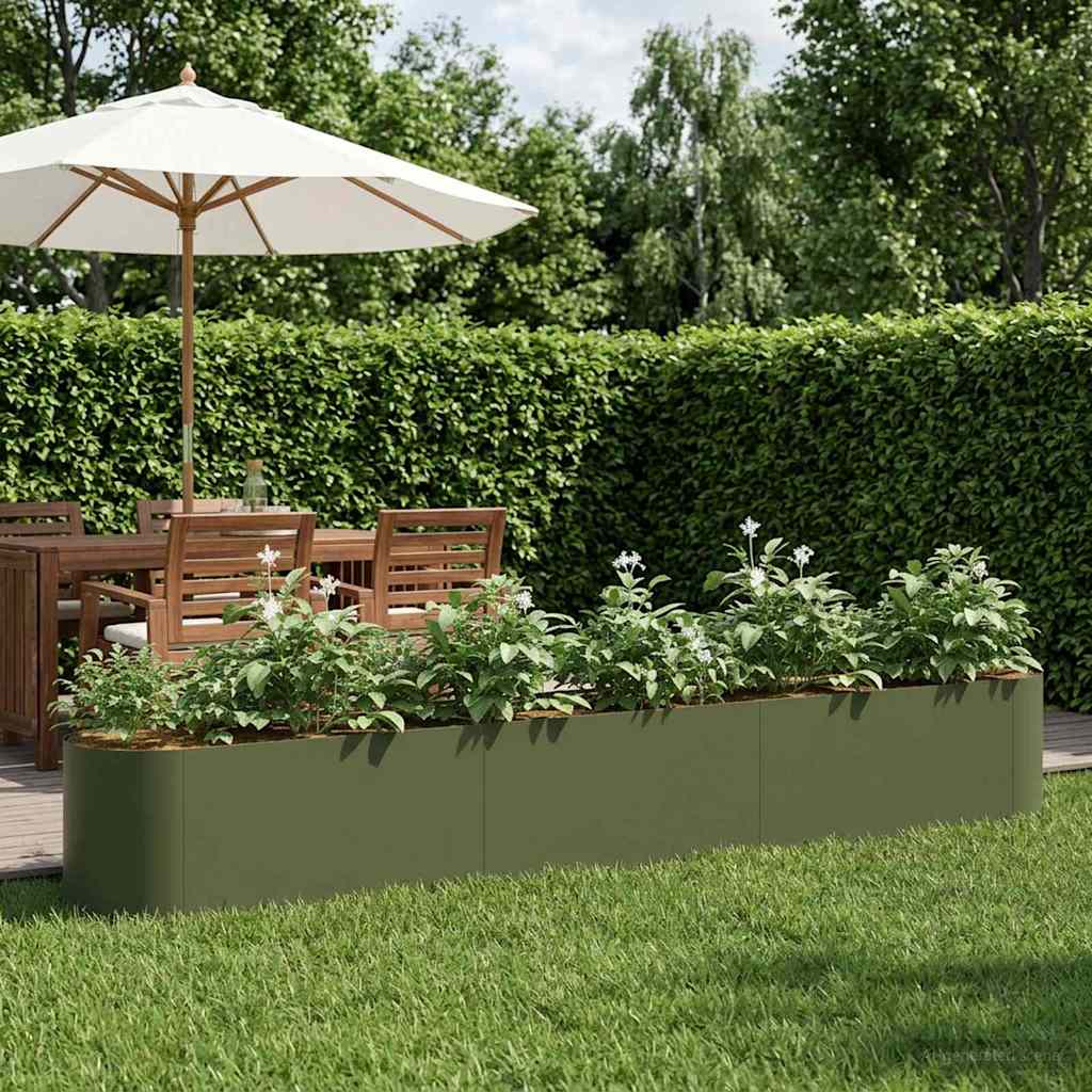 vidaXL Raised Garden Bed Olive Green 280 x 40x 40 cm