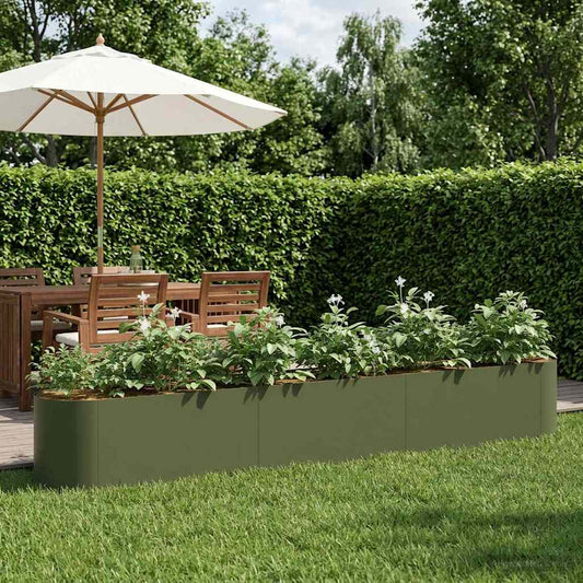 vidaXL Raised Garden Bed Olive Green 280 x 40x 40 cm