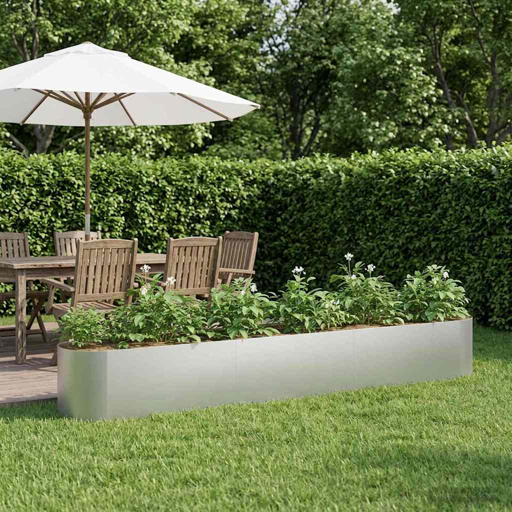 vidaXL Raised Garden Bed Galvanised Steel 280 x 40x 40 cm