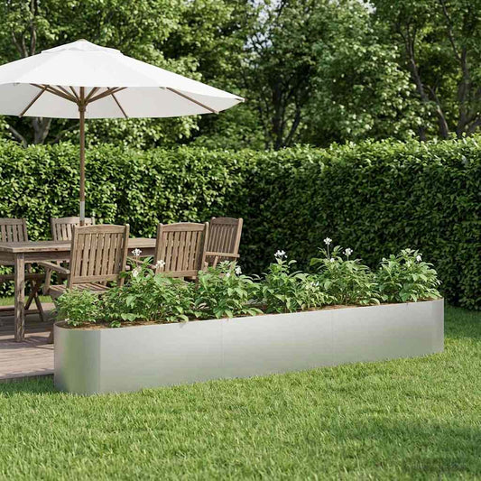 vidaXL Raised Garden Bed Galvanised Steel 280 x 40x 40 cm