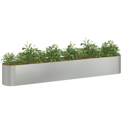 vidaXL Raised Garden Bed Galvanised Steel 280 x 40x 40 cm