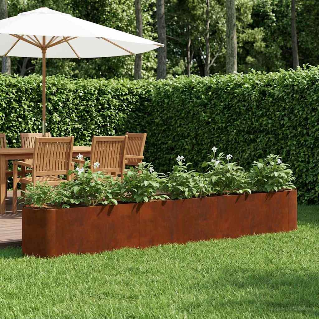 vidaXL Raised Garden Bed Weathering Steel 280 x 40x 40 cm
