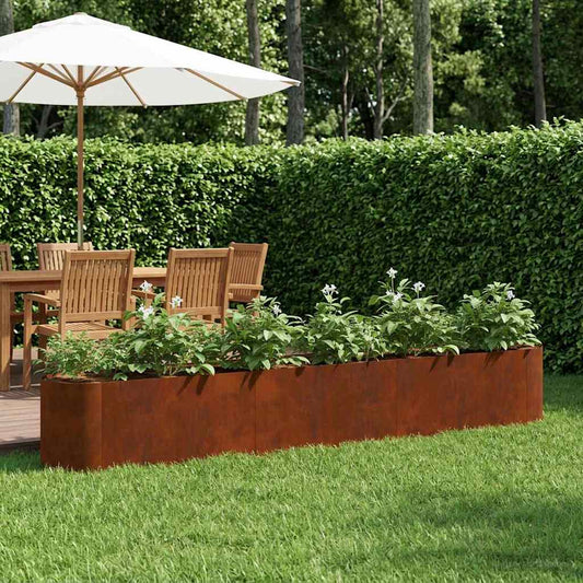 vidaXL Raised Garden Bed Weathering Steel 280 x 40x 40 cm