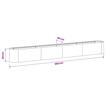 vidaXL Raised Garden Bed Black 360 x 40x 40 cm