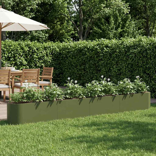 vidaXL Raised Garden Bed Olive Green 360 x 40x 40 cm