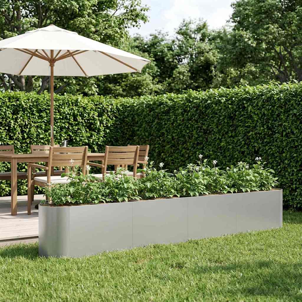 vidaXL Raised Garden Bed Galvanised Steel 360 x 40x 40 cm