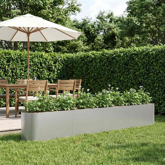 vidaXL Raised Garden Bed Galvanised Steel 360 x 40x 40 cm