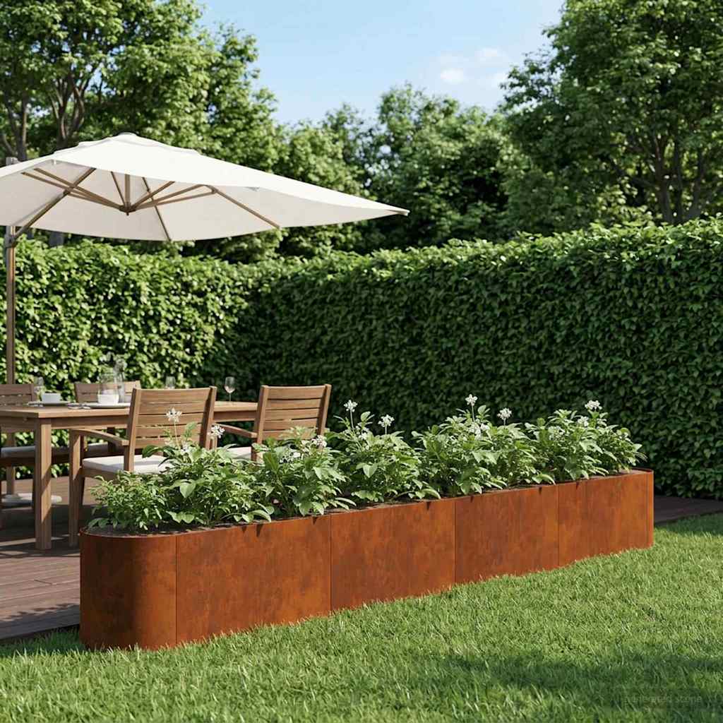 vidaXL Raised Garden Bed Weathering Steel 360 x 40x 40 cm