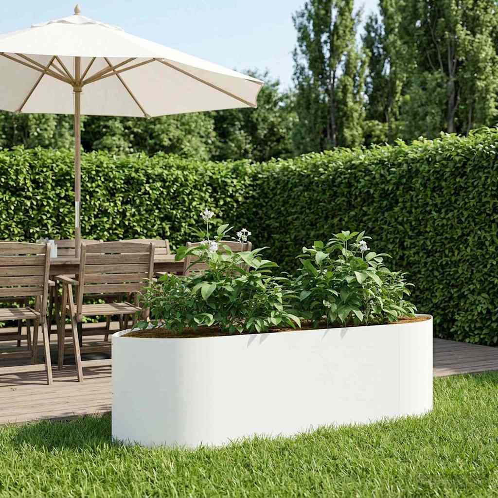 vidaXL Raised Garden Bed White 140 x 40x 40 cm Steel