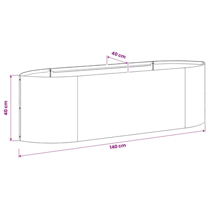 vidaXL Raised Garden Bed Anthracite 140 x 40x 40 cm Steel
