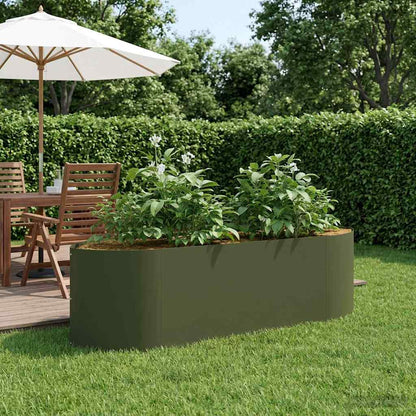 vidaXL Raised Garden Bed Olive Green 140 x 40x 40 cm Steel