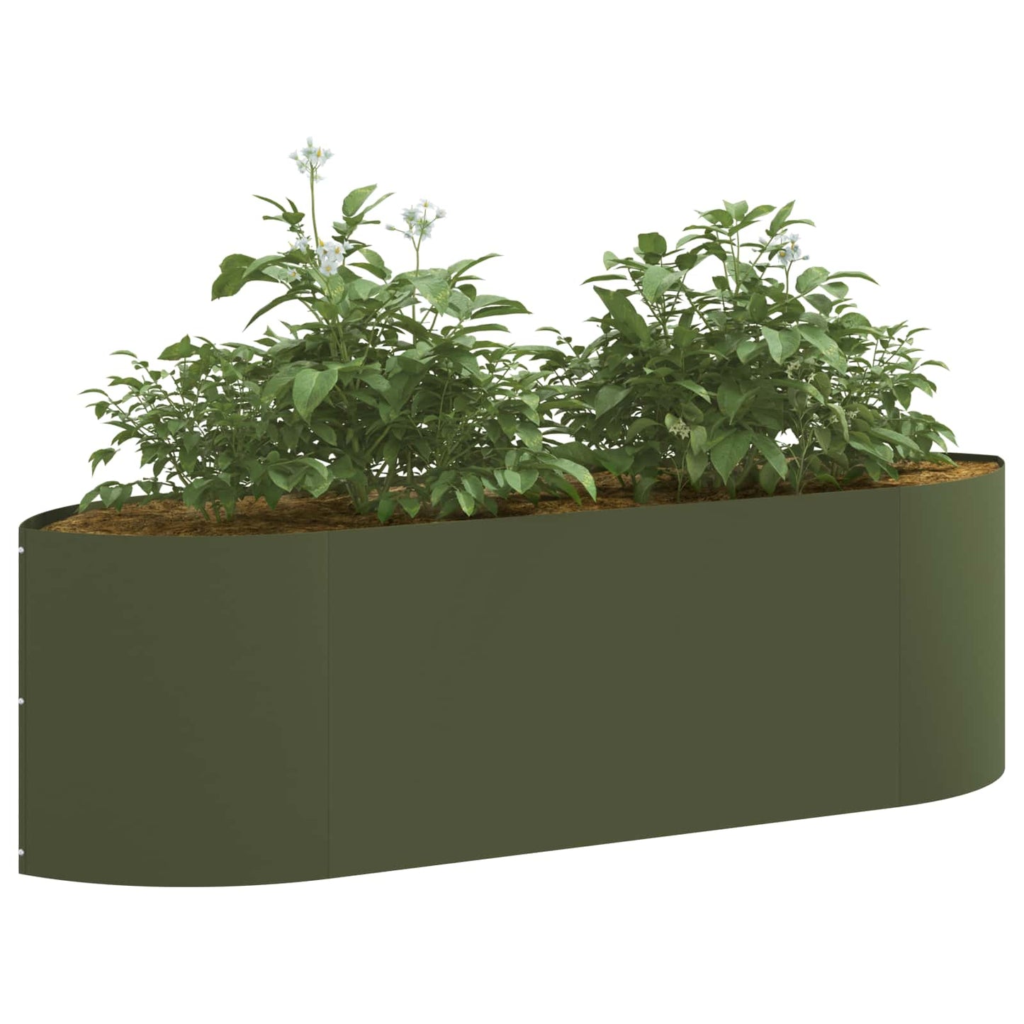vidaXL Raised Garden Bed Olive Green 140 x 40x 40 cm Steel