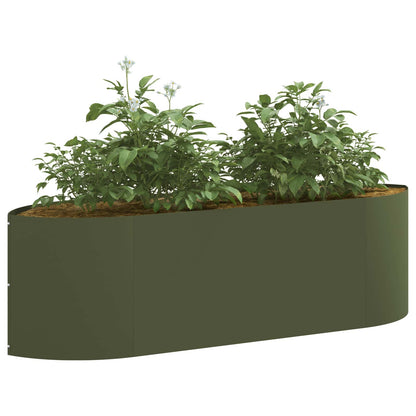 vidaXL Raised Garden Bed Olive Green 140 x 40x 40 cm Steel