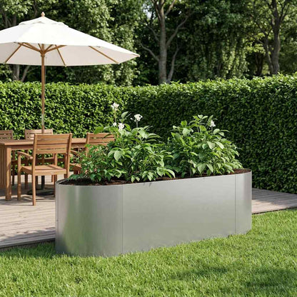 vidaXL Raised Garden Bed Galvanised Steel 140 x 40x 40 cm Steel