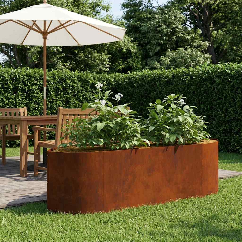 vidaXL Raised Garden Bed Weathering Steel 140 x 40x 40 cm Steel
