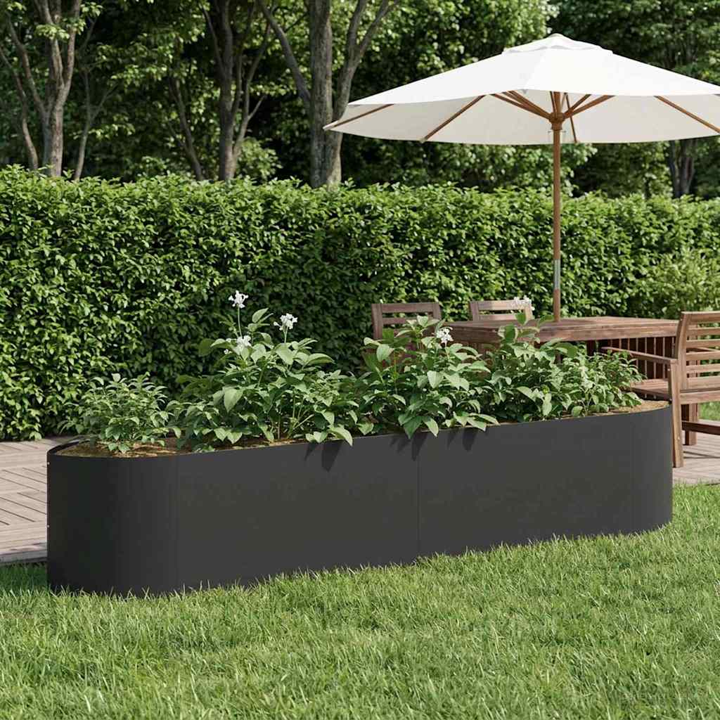 vidaXL Raised Garden Bed Black 220 x 40x 40 cm Steel