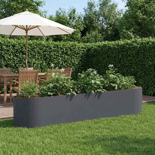 vidaXL Raised Garden Bed Anthracite 220 x 40x 40 cm Steel