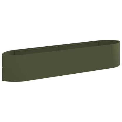 vidaXL Raised Garden Bed Olive Green 220 x 40x 40 cm Steel