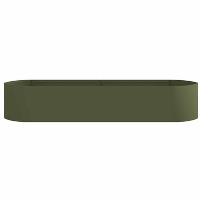 vidaXL Raised Garden Bed Olive Green 220 x 40x 40 cm Steel