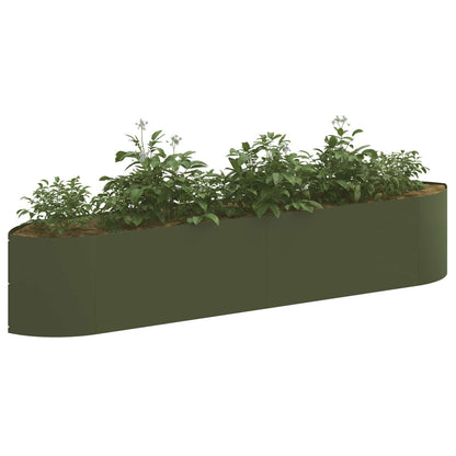 vidaXL Raised Garden Bed Olive Green 220 x 40x 40 cm Steel