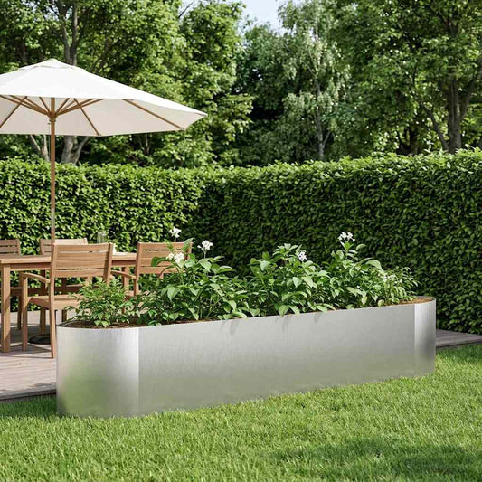 vidaXL Raised Garden Bed Stainless Steel 220 x 40x 40 cm Steel