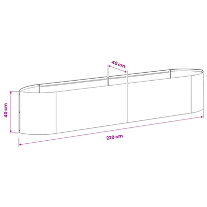vidaXL Raised Garden Bed Stainless Steel 220 x 40x 40 cm Steel