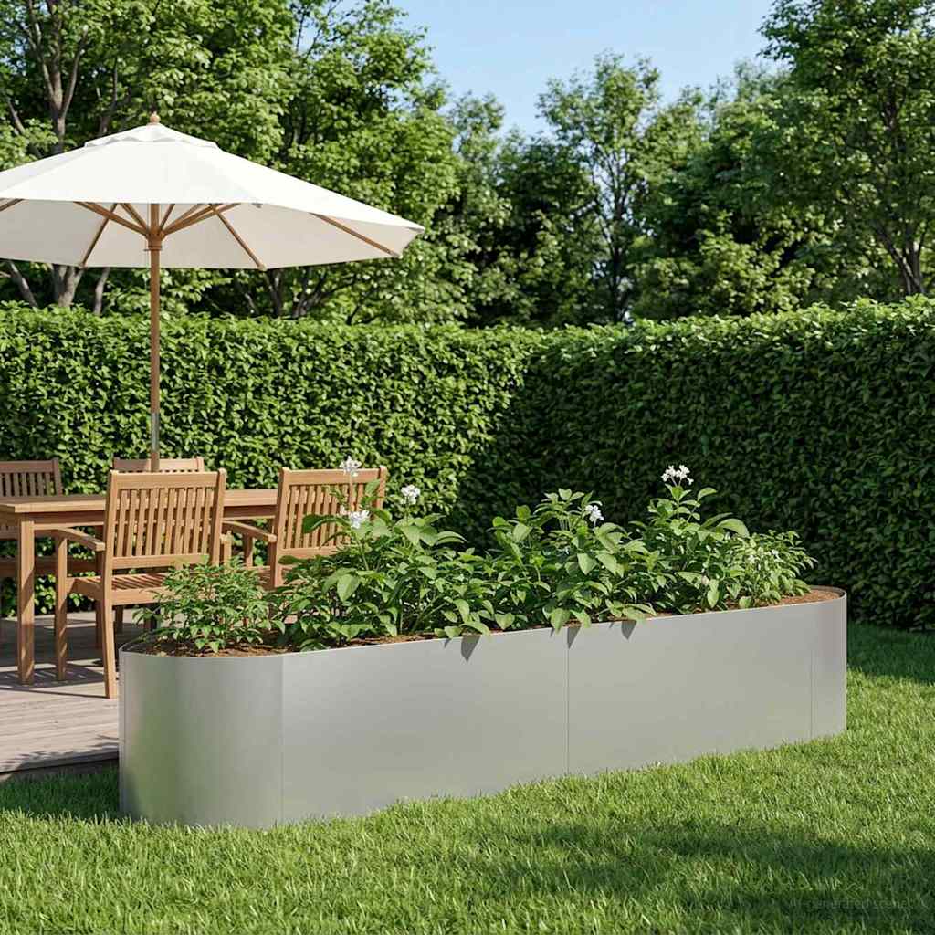 vidaXL Raised Garden Bed Galvanised Steel 220 x 40x 40 cm Steel