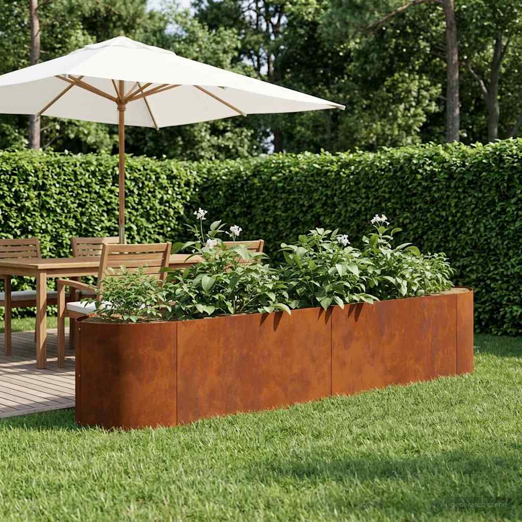 vidaXL Raised Garden Bed Weathering Steel 220 x 40x 40 cm Steel