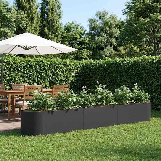vidaXL Raised Garden Bed Black 300 x 40x 40 cm Steel