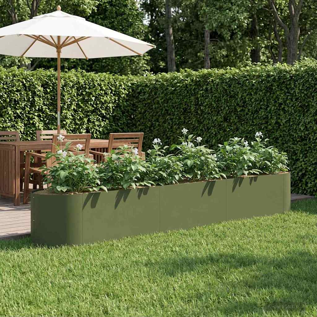 vidaXL Raised Garden Bed Olive Green 300 x 40x 40 cm Steel