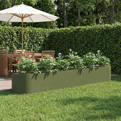 vidaXL Raised Garden Bed Olive Green 300 x 40x 40 cm Steel