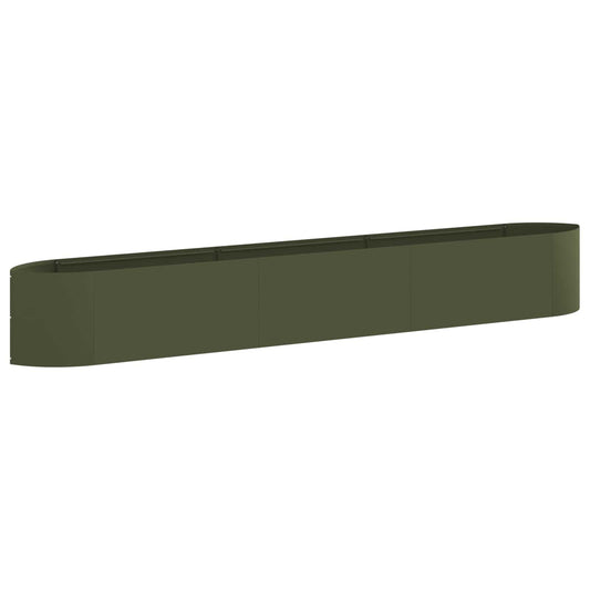 vidaXL Raised Garden Bed Olive Green 300 x 40x 40 cm Steel