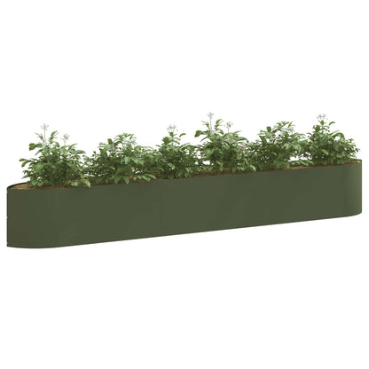 vidaXL Raised Garden Bed Olive Green 300 x 40x 40 cm Steel