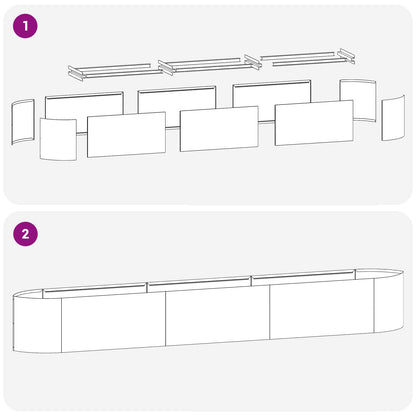 vidaXL Raised Garden Bed Galvanised Steel 300 x 40x 40 cm Steel