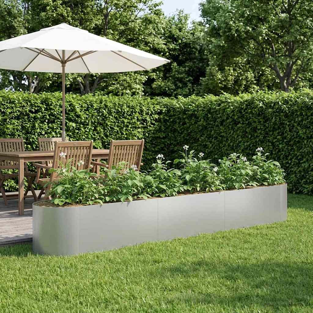 vidaXL Raised Garden Bed Galvanised Steel 300 x 40x 40 cm Steel