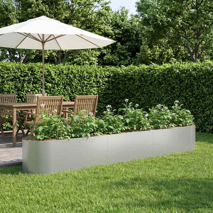 vidaXL Raised Garden Bed Galvanised Steel 300 x 40x 40 cm Steel