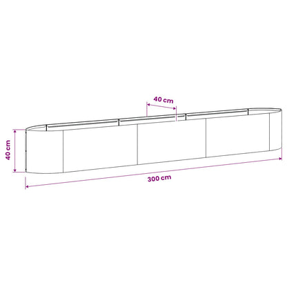 vidaXL Raised Garden Bed Weathering Steel 300 x 40x 40 cm Steel