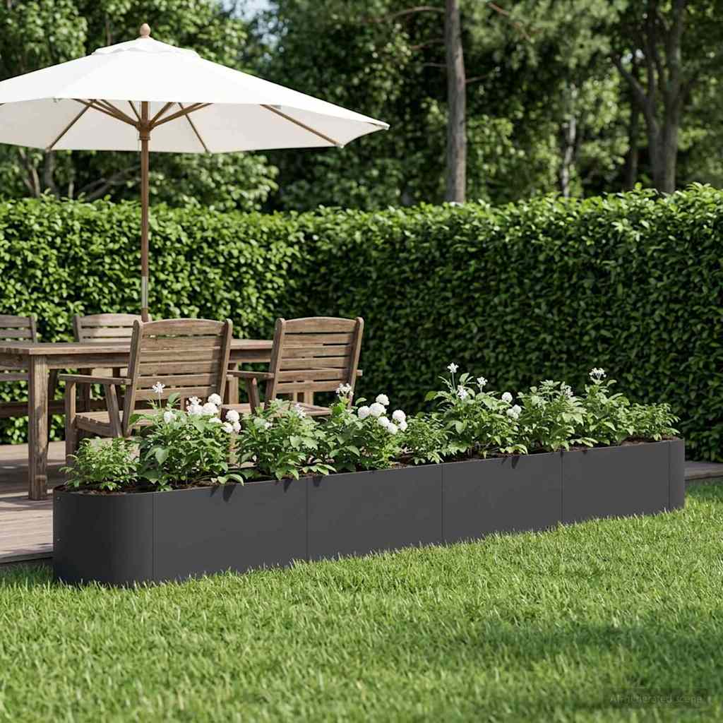 vidaXL Raised Garden Bed Black 380 x 40x 40 cm Steel