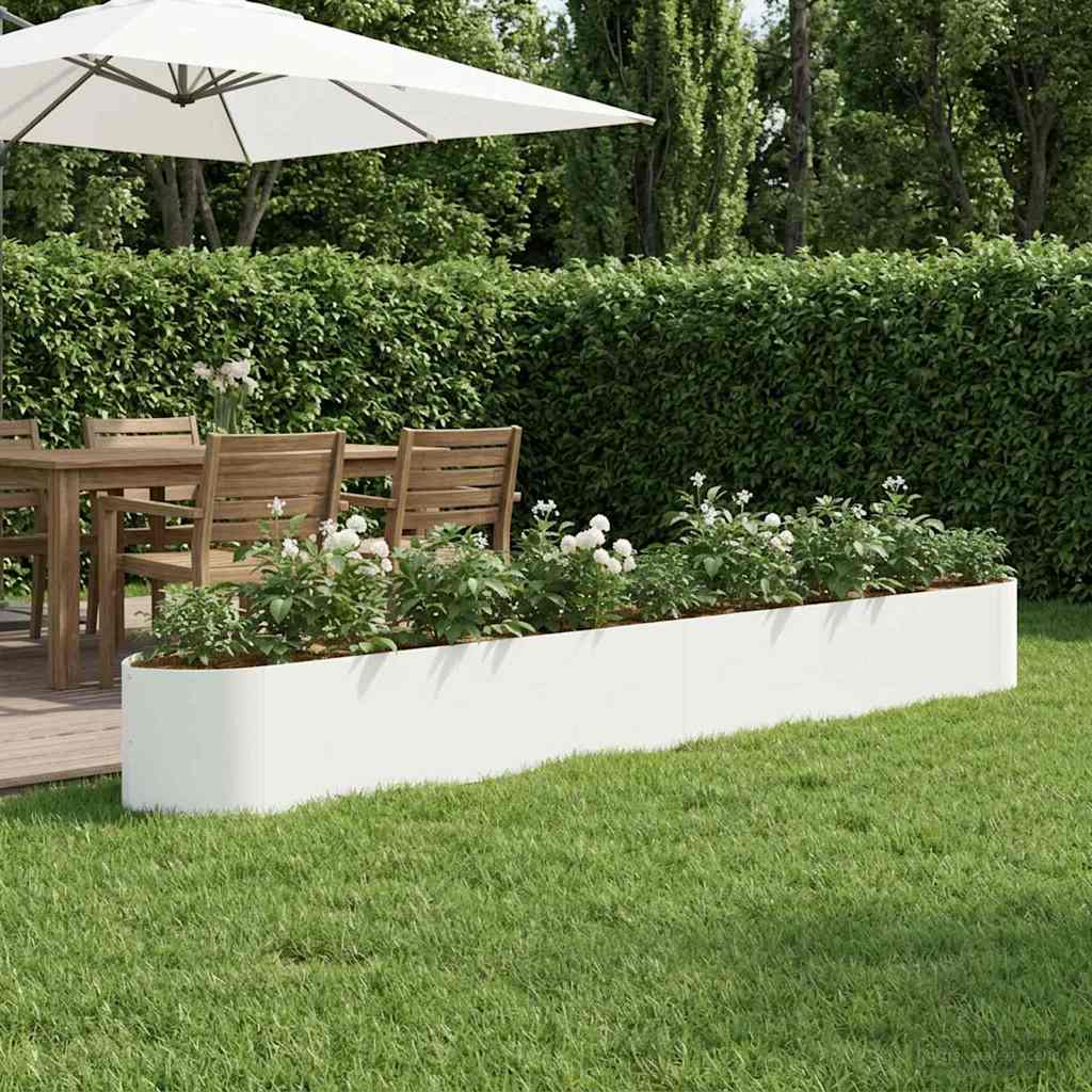 vidaXL Raised Garden Bed White 380 x 40x 40 cm Steel