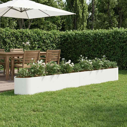 vidaXL Raised Garden Bed White 380 x 40x 40 cm Steel