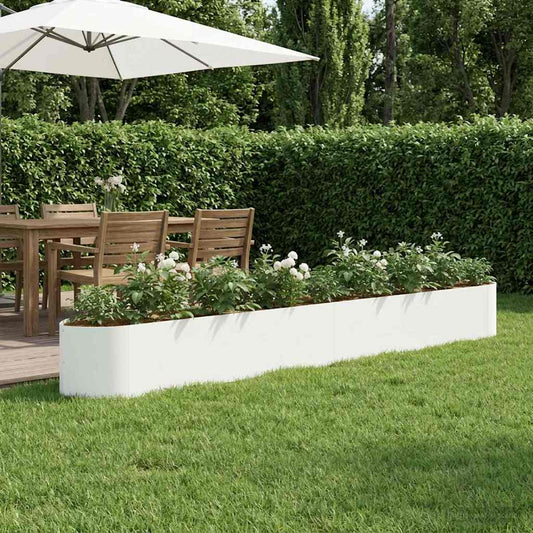 vidaXL Raised Garden Bed White 380 x 40x 40 cm Steel